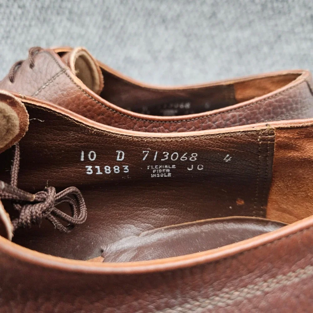 Florsheim (Men's 10 D) Brown Pebble Leather Apron Moc Toe Derby Shoes Dress